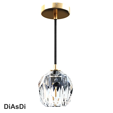 Elegant Crystal Pendant Lamp 3D model image 1 