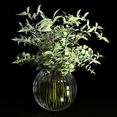 Elegant Glass Vase Bouquet 3D model image 1 