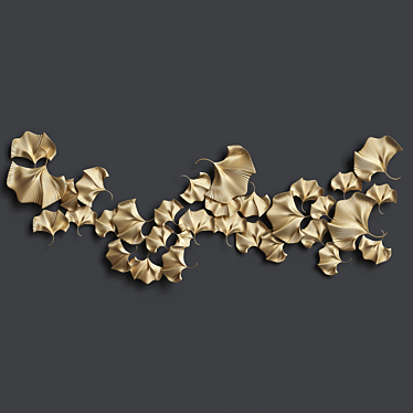 Elegant Golden Ginkgo Leaf Decor 3D model image 1 