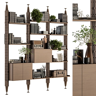 Cassina Infinito Decorative Wooden Rack 3D model image 1 