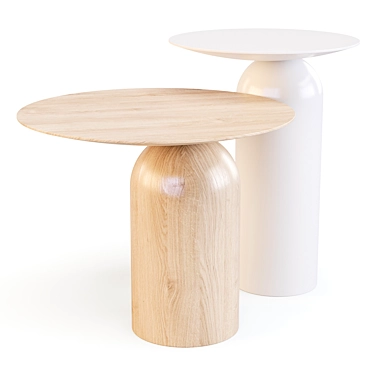 Floating Illusion: Disco Oak Side Tables 3D model image 1 