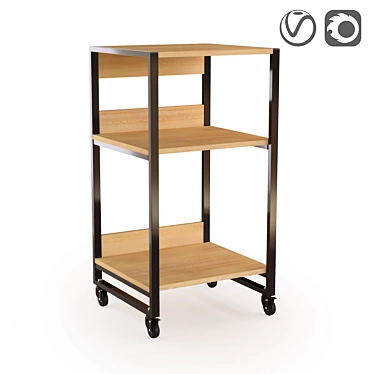 Hiba Rolling Bookcase - Functional and Stylish 3D model image 1 