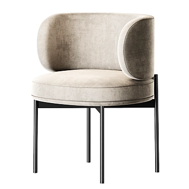 Sleek Upholstered Armchair: Gallotti & Radice Akiko 3D model image 1 