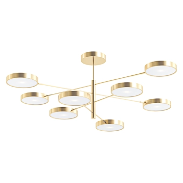 Orbitale Brass Chandelier: 8 Rotating Arms 3D model image 1 