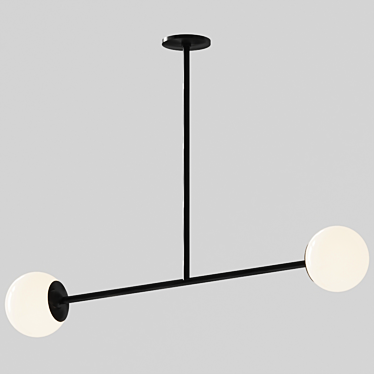 Sleek Barbell Pendant Light 3D model image 1 