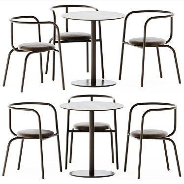  Nordic Dining Set: Table Munch & Ria Chair 3D model image 1 