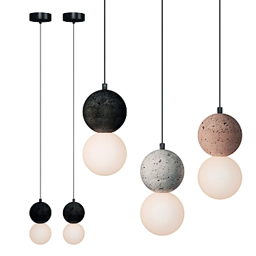 Minimalist Dot Hanging Lamp 3D model image 1 