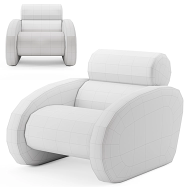 Cosy Curves: Munna Frank Armchair 3D model image 1 