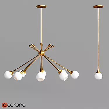 Elegant Pontil Pendant Lights 3D model image 1 