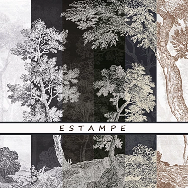 Estampe Adventure: Seamless Wallpaper Collection 3D model image 1 