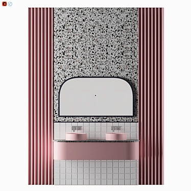 Pastel Pink Bathroom Design 3D model image 1 