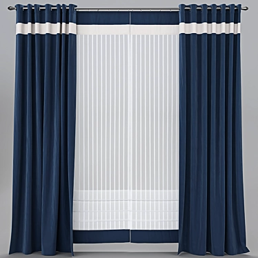 Versatile Curtains: Customizable Colors, Mesh Retopology 3D model image 1 