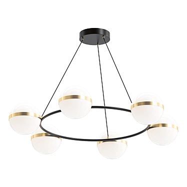 Elegant Glass Pendant Light 3D model image 1 