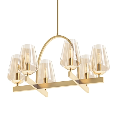 Luxury 6-Light Crystal Chandelier 3D model image 1 