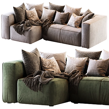 Cozy Mello Taos Brown Corner Sectional 3D model image 1 