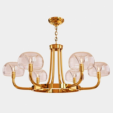 Copper Burst Chandelier: Modern Luxe 3D model image 1 