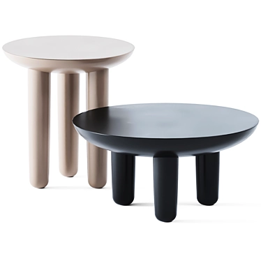 Sleek Metal Coffee Tables 3D model image 1 