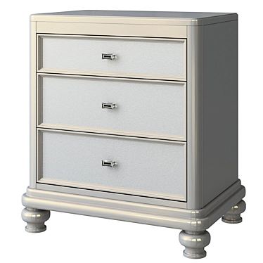 Elegant Pearl Coralayne Bedside Table 3D model image 1 