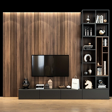 Stylish TV Shelf 0348 3D model image 1 