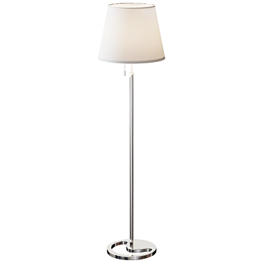 Sleek Nickel-plated Floor Lamp 3D model image 1 