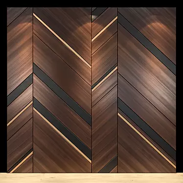 Sleek Wood Panel 35 3D model image 1 