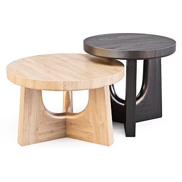 Sculptural Elegance: Poliform Nara Coffee Tables 3D model image 1 