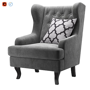 Elegant Wingback Chair: Vray/Corona, Real-World Scale 3D model image 1 