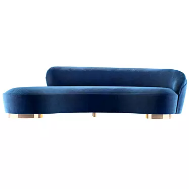 Curved Freeform Sofa: Stylish & Spacious 3D model image 1 