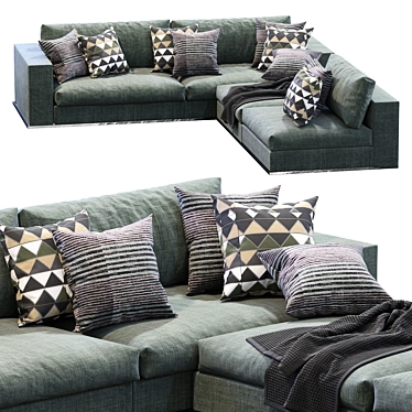 Elegant Hamilton Sofa by Minotti 3D model image 1 