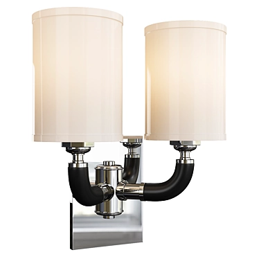 Elegant Huxley Polished Nickel Sconce 3D model image 1 