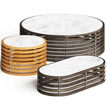 Seora Oyster Coffee Tables: Stylish and Versatile Furniture 3D model image 1 