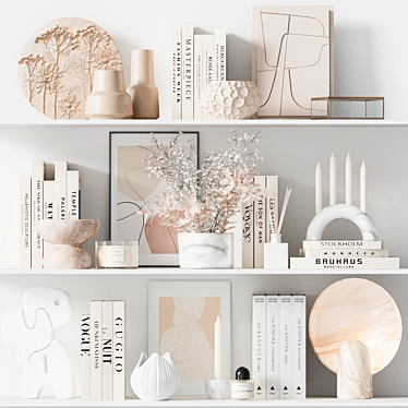 Decorative Set: Panno, Vase, Candle, Lamp, Poster. 3D model image 1 