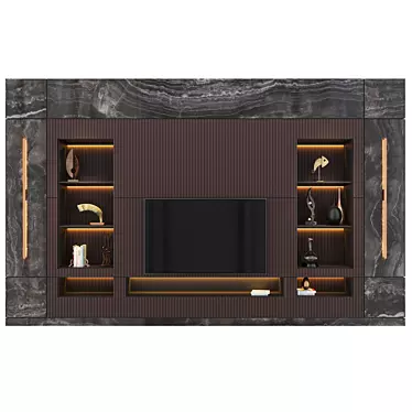 Multi-Format TV Stand with Textures 3D model image 1 