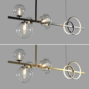 European Glass Bubble Pendant Lights 3D model image 1 