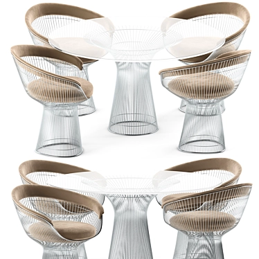 Modern Elegance: Platner Dining Set 3D model image 1 