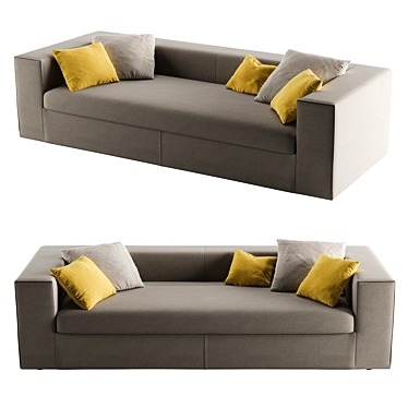 Grey Elegance: Cappellini Cuba Sofa 3D model image 1 