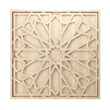 Whitewashed Wood Wall Art: Minimalistic Elegance 3D model image 1 