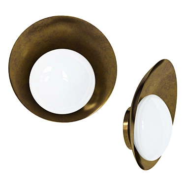 Elegant Brass Concha Wall Light 3D model image 1 