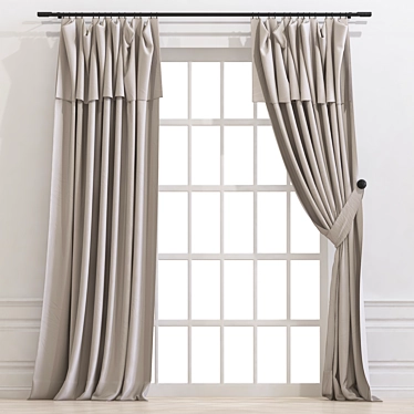  3D Curtain with 886 Pattern 3D model image 1 