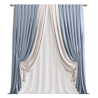 Modern Foldable Curtain 3D model image 1 