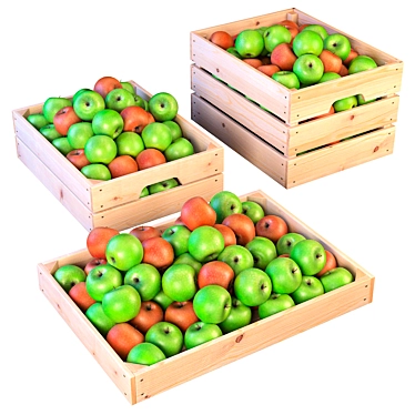  Rustic Apple Crate Gift 3D model image 1 