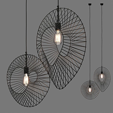 Contemporary Star Wire Pendant Lights 3D model image 1 