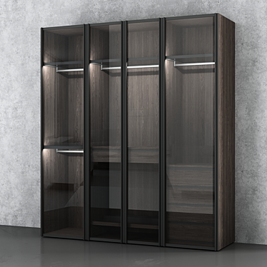 Elegant Italian Glass Wardrobe: Scrigno by Sangiacomo 3D model image 1 