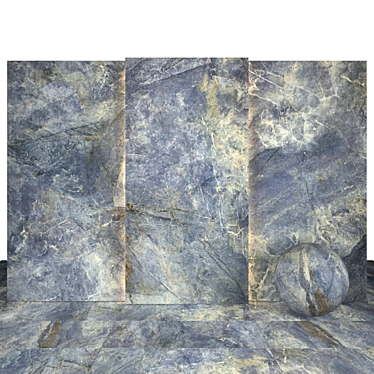 Elegant Azul Marble Textured Tiles 3D model image 1 