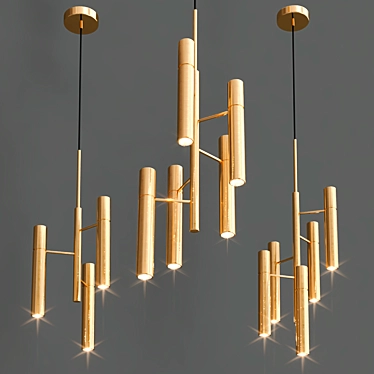 ULUR Brass Pendant Lamp - Modern Design 3D model image 1 