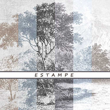 Estampe Design Wallpaper Pack: Elegantly-Printed Adventure 3D model image 1 