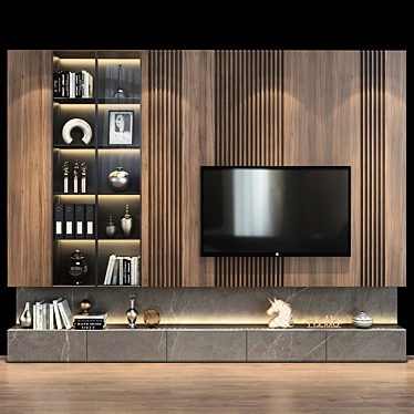 SleekTV Shelf: Organize & Display 3D model image 1 
