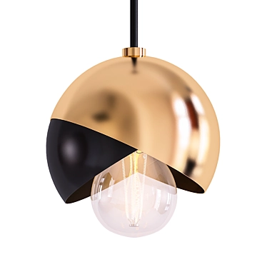 Modern Aged Brass Pendant - Emma 3D model image 1 