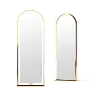 Floor mirror in brass frame LN003F from Apika