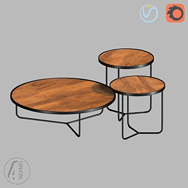 Modern Round Table - Versatile Sizes 3D model image 1 